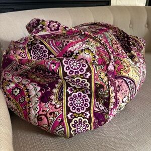 Vera Bradley Duffel Pink Brown and Green Design
